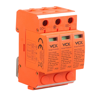 VCX Ogranicznik przepięć fotowoltaiczny DC B+C 3P (T1T2) 1200V 14kA PV