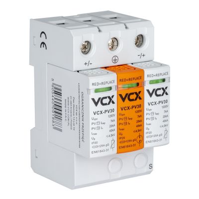 Ogranicznik przepięć fotowoltaiczny DC PV30 klasy T1T2 (B+C) 3P 1200V 7kA