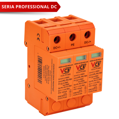 Ochronnik przepięć fotowoltaiczny PV385 DC klasy T2 (C) 3P 1000V Professional