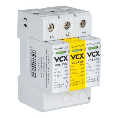 Ogranicznik przepięć fotowoltaiczny PV30 klasy T2 (C) 3P 1200V DC
