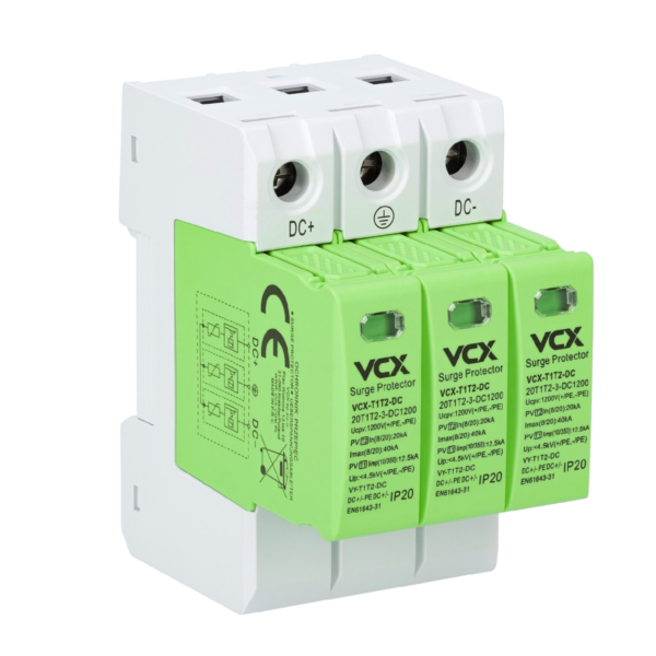 Ogranicznik przepięć fotowoltaiczny DC B+C 3P 1200V (T1T2) 12,5kA
