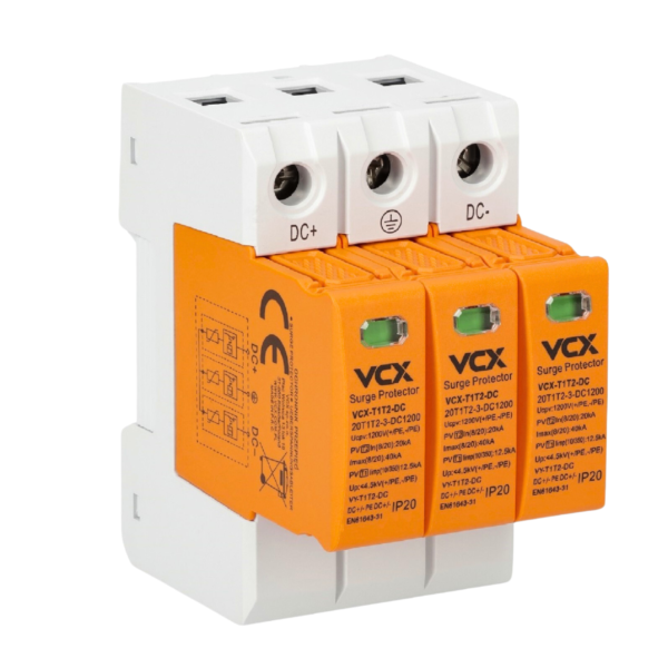 専用3p Ogranicznik przepięć PV 3P (T1+T2 DC) BY7-40 1000V DC