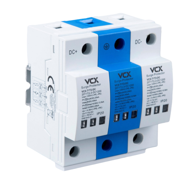 Ogranicznik przepięć fotowoltaiczny DC B+C 3P 1200V (T1T2) 25kA GDT BLUE