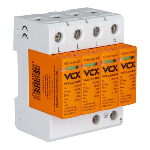 Ogranicznik przepięć VCX-L2-4-B+C klasy T1T2 12,5kA