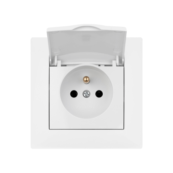 Gniazdo pojedyncze z klapką i uziemieniem LC-52