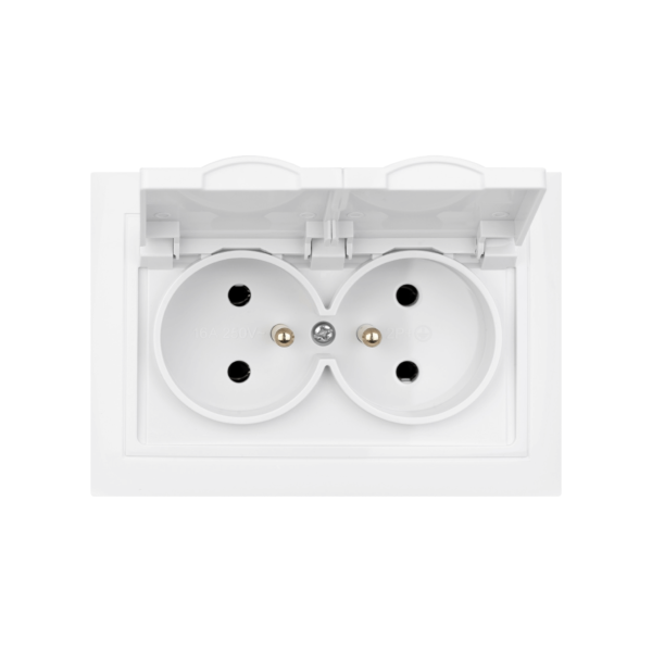 Gniazdo podwójne z klapką i uziemieniem LC-53