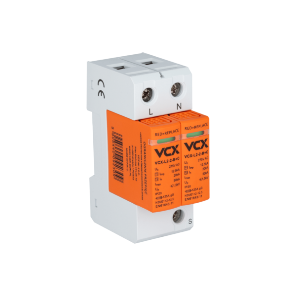 VCX Ogranicznik przepięć - B+C 2P (T1+T2) 6 kA, AC