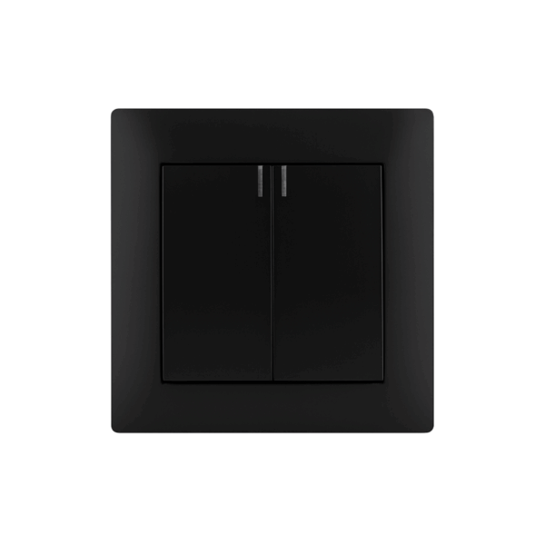 Łącznik podwójny z podświetleniem czarny LC-04C